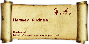 Hammer Andrea névjegykártya